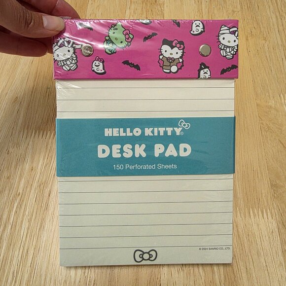HELLO KITTY Halloween Desk Pad 150 Sheets Lined Paper | Cute Stationery Zombies - Picture 1 of 5